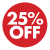 25off 25% off